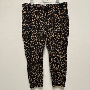 GAP Animal Print Cropped Pants - Black and Brown
